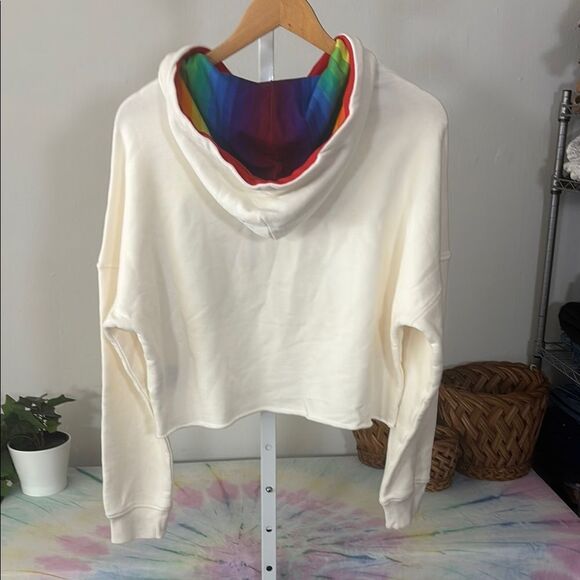 UGG PRIDE 🆕 Women's Cream Hoodie Sweater sequins rainbow 🌈 sweatshirt - Picture 10 of 10